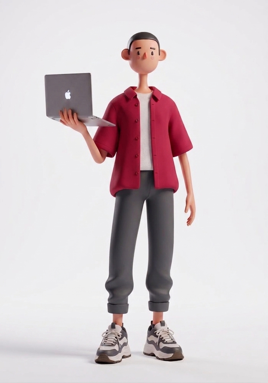 Empleado IA con portatil
